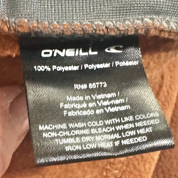 O'Neill Vantage Superfleece 1/4 Zip Pullover in Rust/Grey Men’s Size M New - Picture 5 of 7